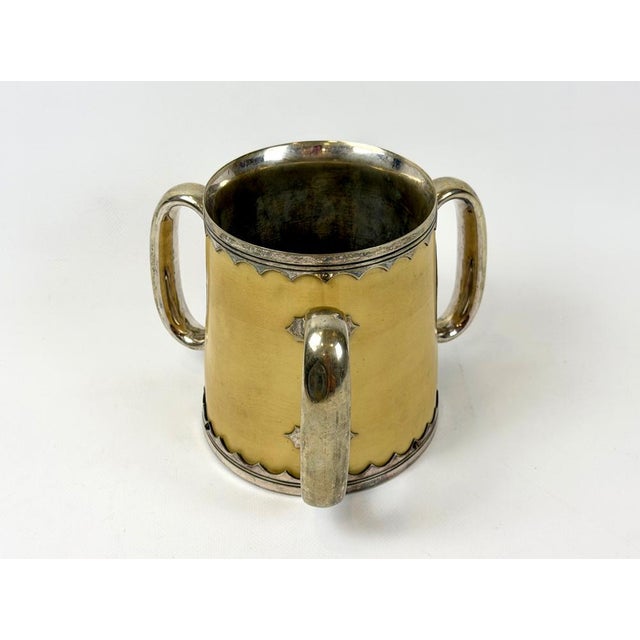 Victorian Sheffield Silver Plate and Oak Three Handle Trophy Cup, 1890s, in Very Good conditions. Designed before 1890...