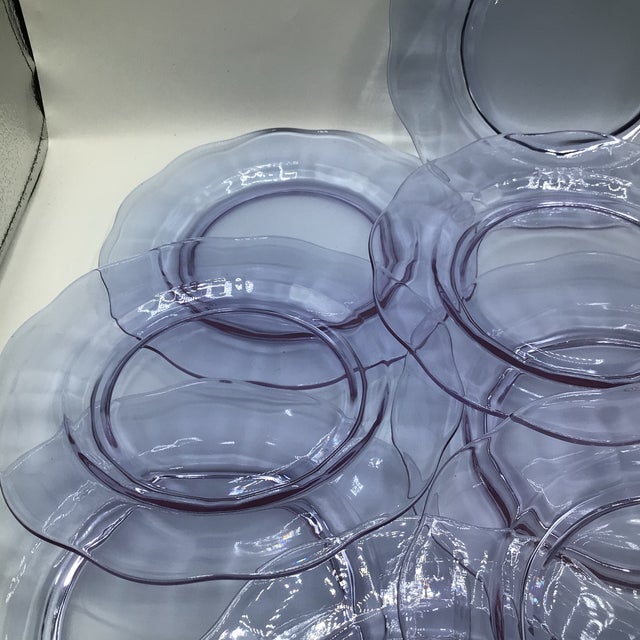 Glass Art Deco Salad Plates Lafayette Wisteria by Fostoria - Set of 12 For Sale - Image 7 of 12
