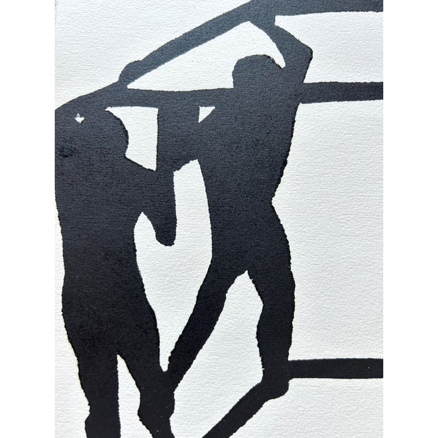 Puntos Y Rectas Notables Del Cuadrado (Notable Points and Lines of a Square), Original Linoprint by Pablo Pino For Sale - Image 4 of 4