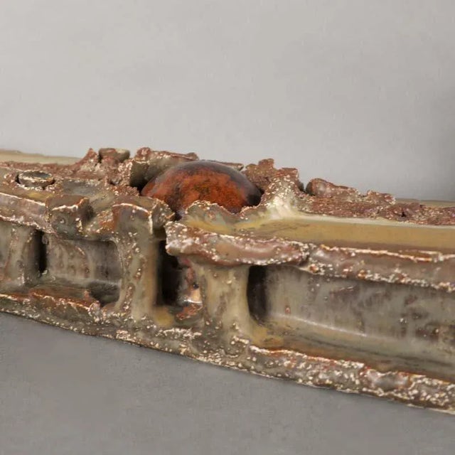 Vintage Brutalist Wall Sculpture in Studio Ceramic by Prof. Dieter Crumbiegel, 1975 For Sale - Image 10 of 12