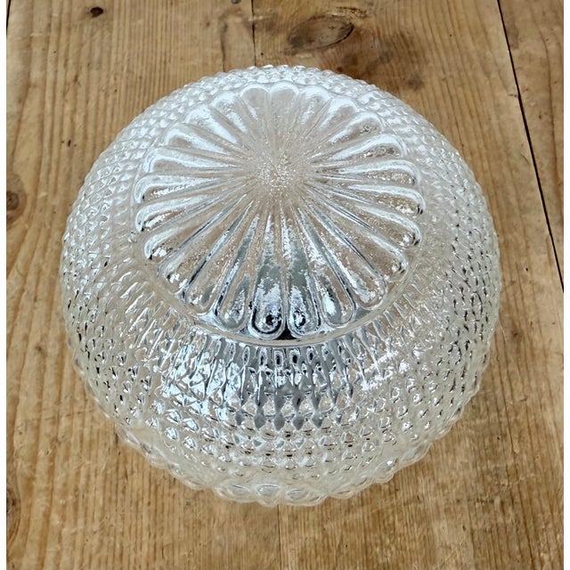 1970s Vintage White Porcelain and Glass Ceiling Light, 1970s For Sale - Image 5 of 14