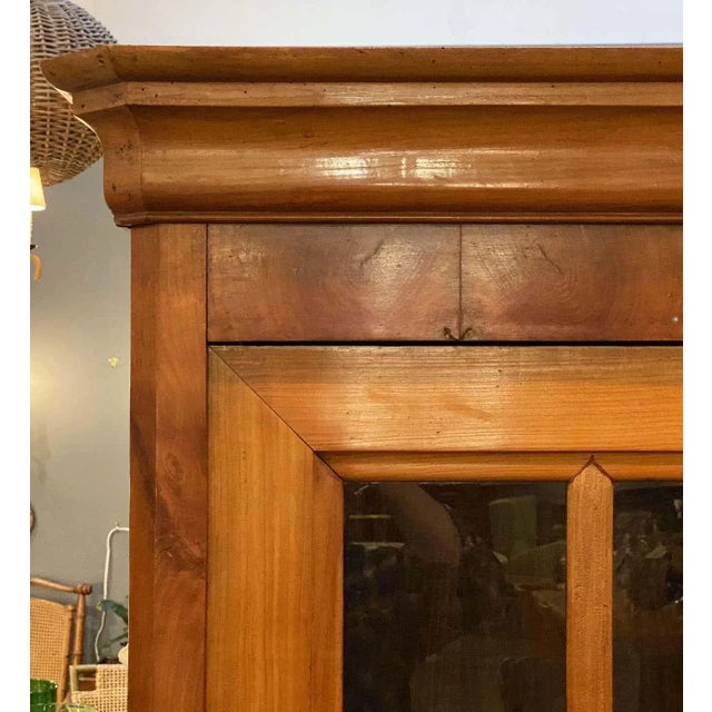 Large French Two-Door Bookcase Cabinet of Cherry (H 81 3/4 Inches) For Sale In Austin - Image 6 of 13