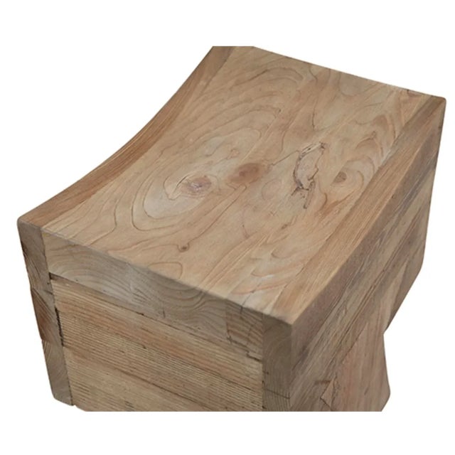 Tan Modern T Pine Stool For Sale - Image 8 of 12