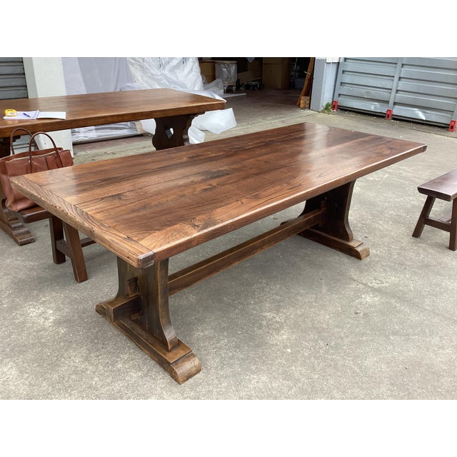French Oak Farmhouse Table W/ Benches For Sale - Image 10 of 17