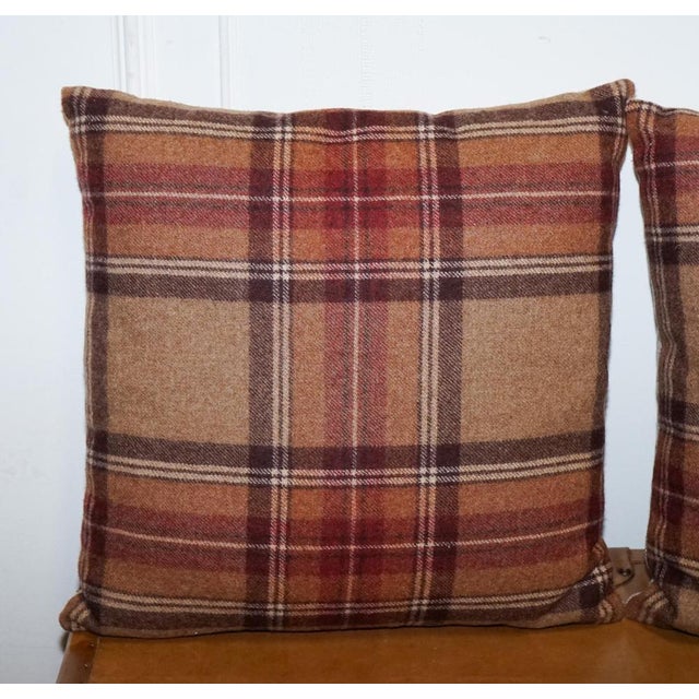 Vintage Balmoral Fired Earth Wool Scatter Cushions, Set of 2 For Sale - Image 3 of 9