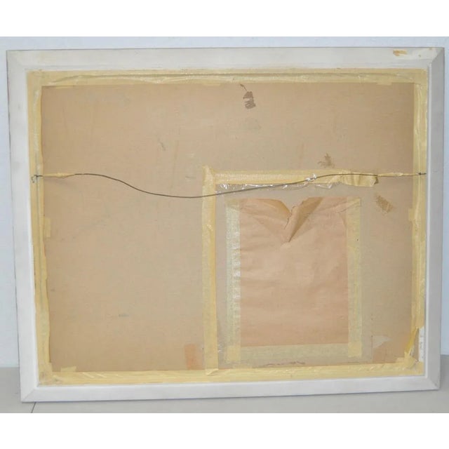 Paint Thomas Sparacino "Family" Mixed Media Painting C.1970s For Sale - Image 7 of 9