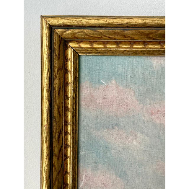 Art Deco 1936 Dreamlike Art Deco Seascape by c.m. Brentlinger, Oil on Canvas, Framed For Sale - Image 3 of 14