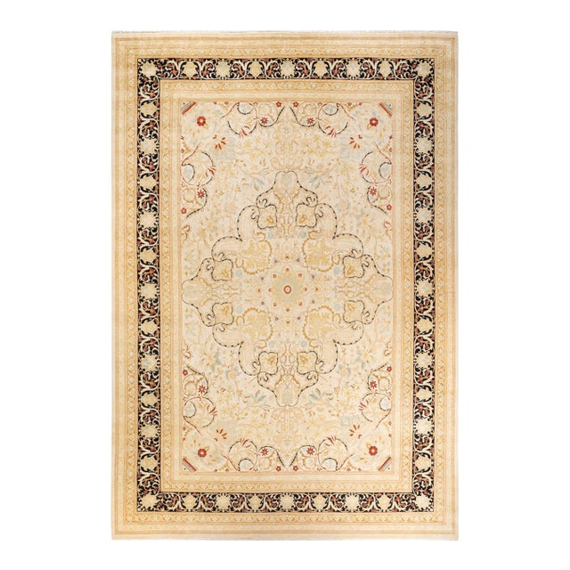 Mogul, One-of-a-Kind Hand-Knotted Area Rug - Ivory, 10' 2" x 15' 0" For Sale
