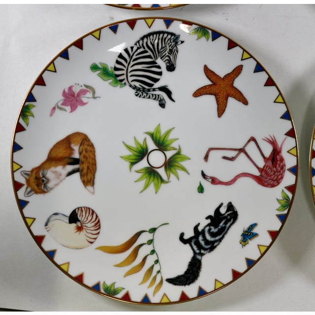 Traditional 1990s Lynn Chase Harmony Animal Salad Dessert Plates 24k Gold Trim - Set of 4 For Sale - Image 3 of 12