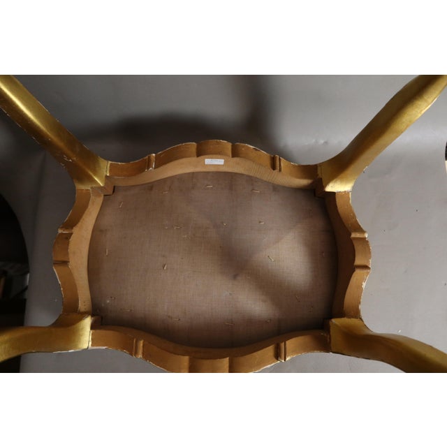 Golden Wooden Stool For Sale - Image 5 of 10