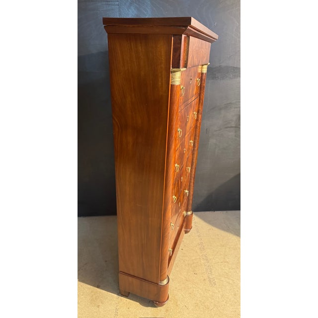 Tall Empire French Chest of Drawers, 1830s For Sale - Image 10 of 18