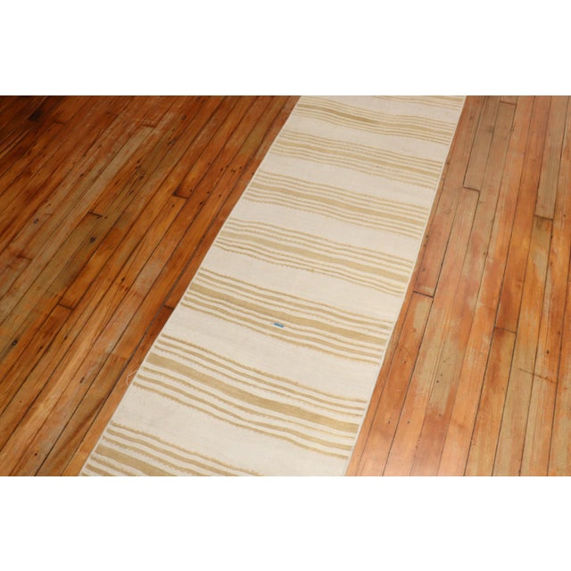 Brown Vintage Narrow Long Kilim Turkish Runner - 1'11" x 20'4" For Sale - Image 8 of 10