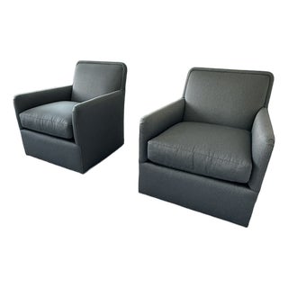 Pair of Gray Lee Industries Swivel Chairs For Sale