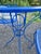 Metal Vintage Wrought Iron Patio Set Painted Ford Blue, 3 Pieces For Sale - Image 7 of 18