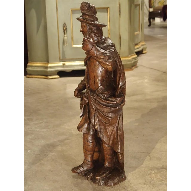 17th Century Oak Statue of Saint Florian, Patron Saint of Firefighters For Sale - Image 4 of 11