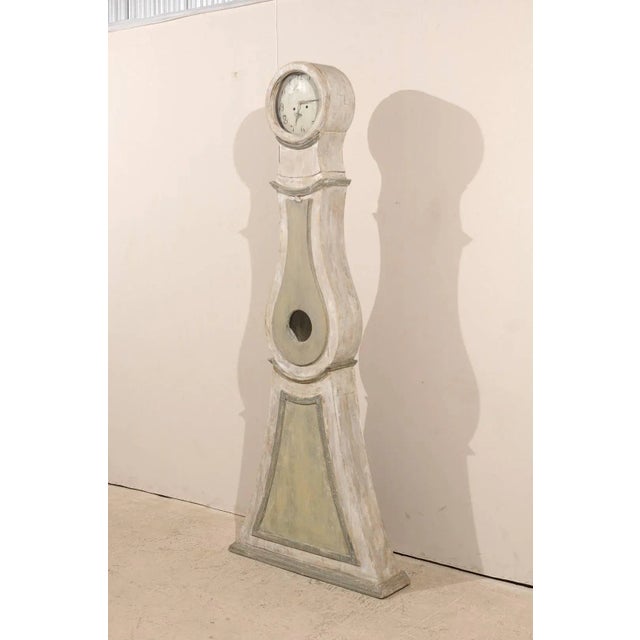 Gustavian (Swedish) 19th Century Circle Face and Tear Drop Shape Floor Clock from Sweden For Sale - Image 3 of 10