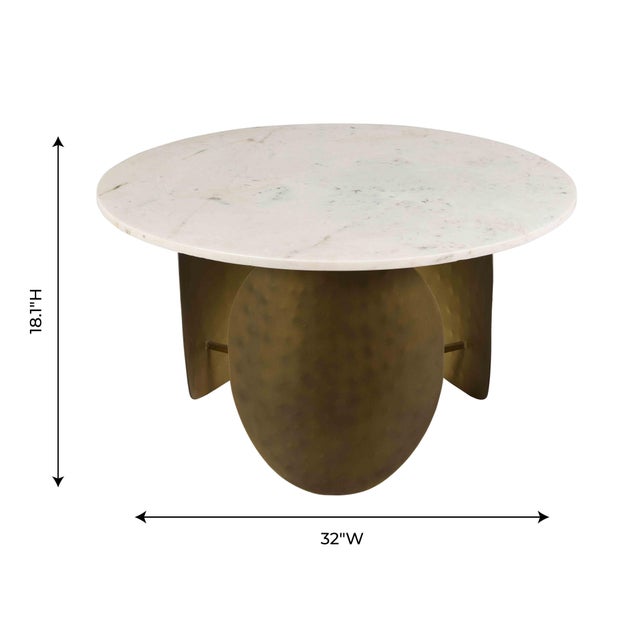 Indio White Marble Cocktail Table For Sale In Los Angeles - Image 6 of 7