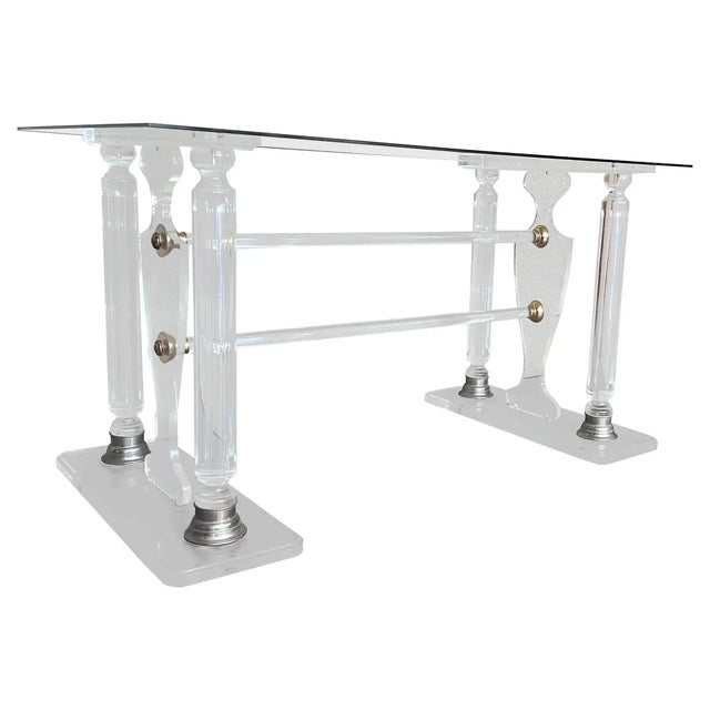 Lucite Console or Dining Table in the Manner of Karl Springer For Sale - Image 10 of 10