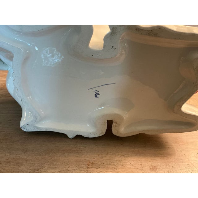 Vintage Italian Mojolica Ceramic Hand Painted Cow Soup Tureen For Sale - Image 10 of 12