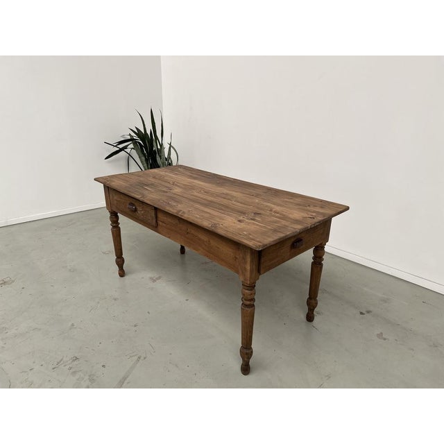 Pine Farmer's Worktable, 1950s For Sale - Image 15 of 18