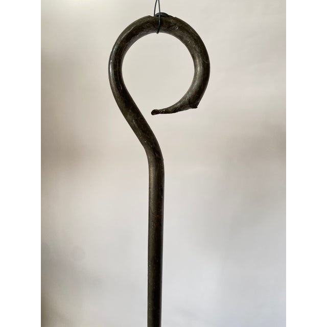 Gray Vintage Metal Eight Arm Chandelier For Sale - Image 8 of 10
