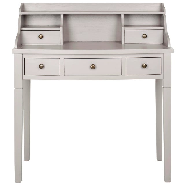 2020s Five Drawer Writing Desk in Quartz Grey For Sale - Image 5 of 5