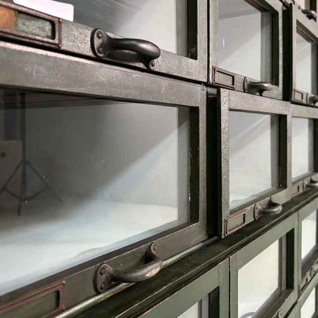 Forest Green Mid-Century Modern German Dark Green Wooden and Glass Chest of Drawers, 1940s For Sale - Image 8 of 17