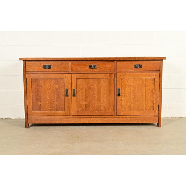 L. & J. G. Stickley Mission Oak Arts & Crafts Sideboard or Bar Cabinet For Sale - Image 18 of 18