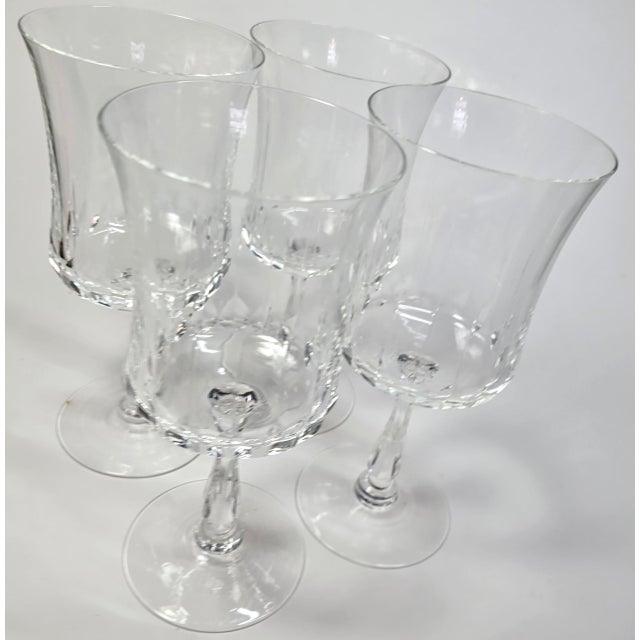 Hand Cut Crystal Goblets- Set of Four For Sale - Image 10 of 11