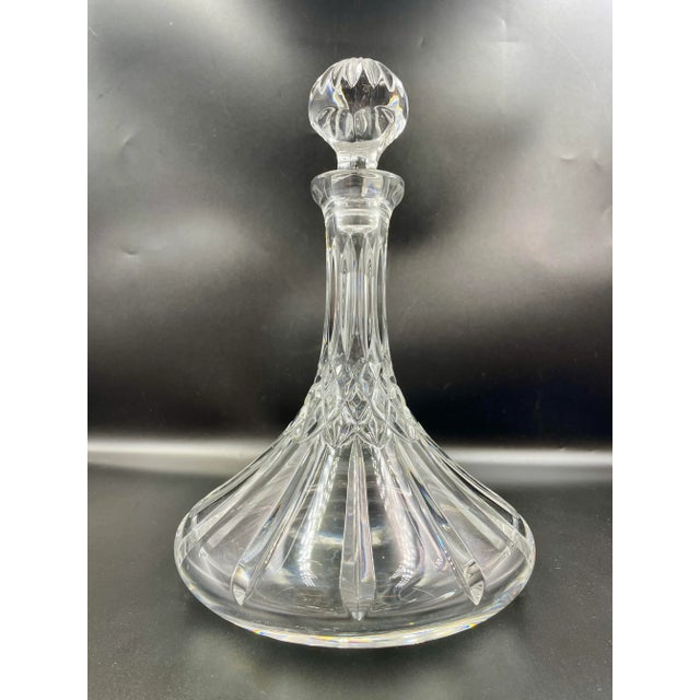 Late 20th Century Wedgewood Diamond & Vertical Cuts Ships Decanter with Stopper For Sale In Los Angeles - Image 6 of 13