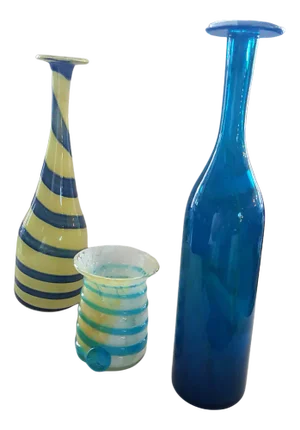 Glass Vases by Mdina, Set of 3
