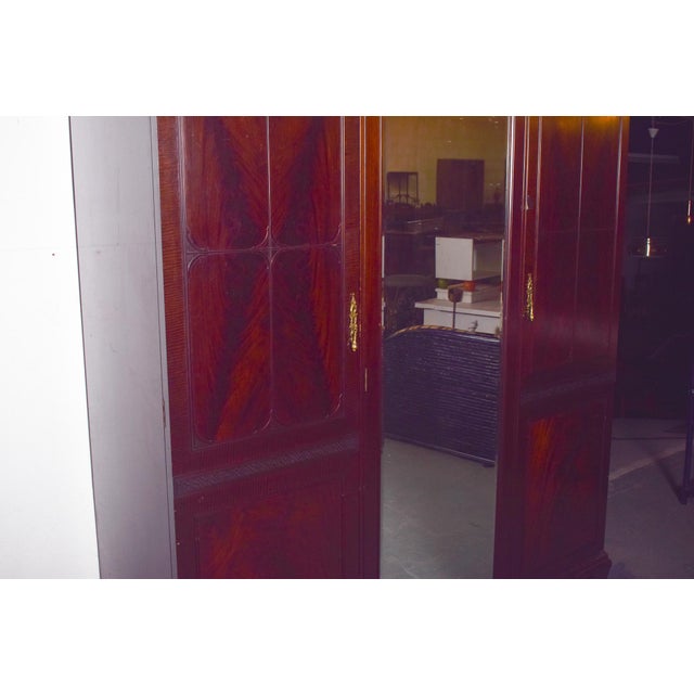 Wood English Mahogany Wardrobe with Mirror, 1910 For Sale - Image 7 of 10
