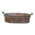 Vintage Copper Hammered Basin French Country Basin Planter With Steel Handles For Sale