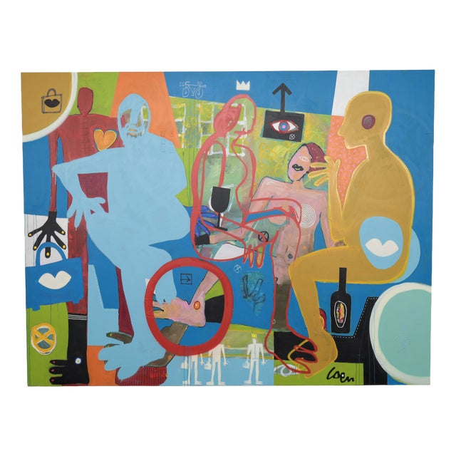 Coen Blankwaard, Large Joie De Vivre Composition, 2013, Canvas Painting For Sale