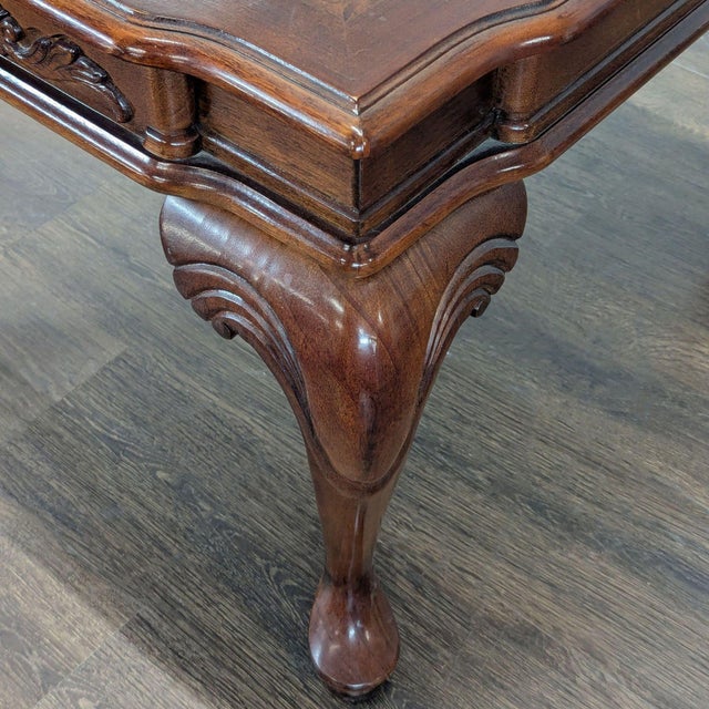 Brown Elegant Cherrywood End Table With Cabriole Legs For Sale - Image 8 of 9