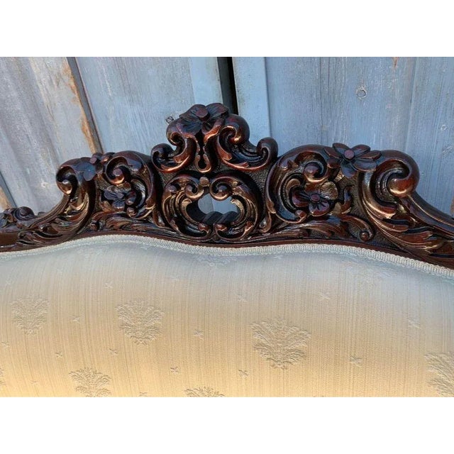 Early 20th Century Antique Victorian Style Carved Walnut Parlor Set, Loveseat and Lounge Chair For Sale In Washington DC - Image 6 of 13
