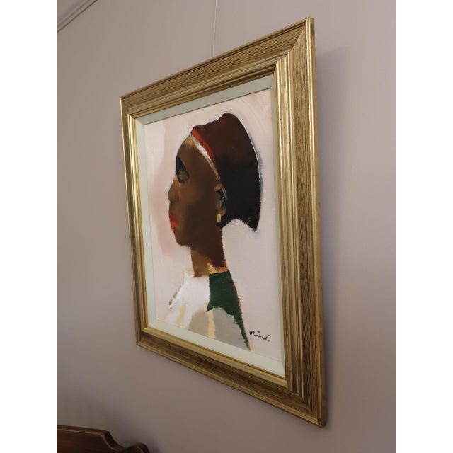 Mid 20th Century Mid-Century Modern 'The Quiet Within' Swedish Figurative Portrait Oil Painting, Framed For Sale - Image 5 of 12