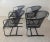 Woodard Briarwood Collection Wrought Iron Four Barrel Cantilever/Rocker Chairs and Table Set For Sale In Denver - Image 6 of 10