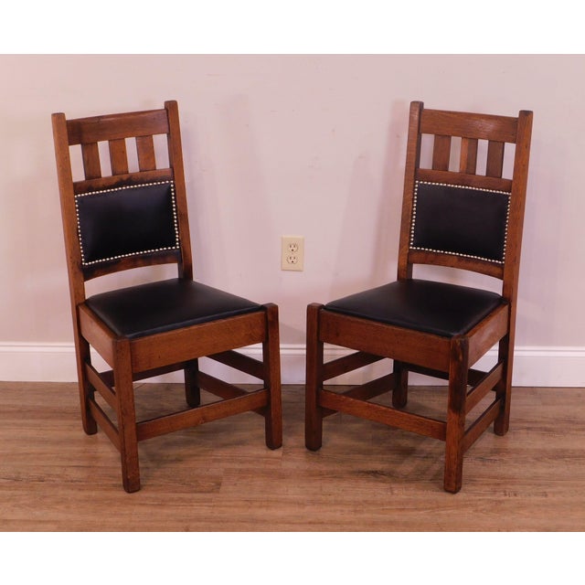Stickley Brothers Antique Mission Oak Pair Side Chairs Chairish