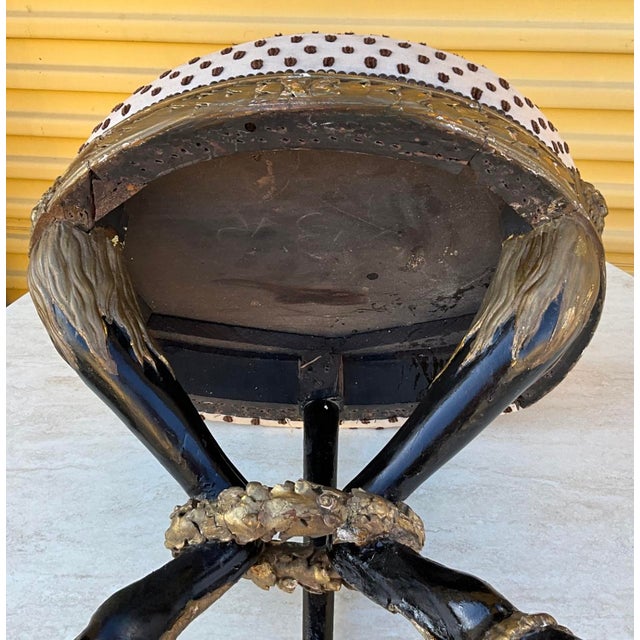 These have a great look! This is a pair of French 19th century stools with Neo-classical and Empire influences. The carved...