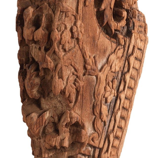 1950s Carved Wooden Bracket on Iron Stand, 1950s For Sale - Image 5 of 6