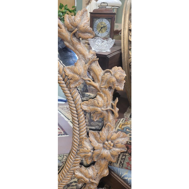 1990s Fine Decorative Black Forest Style Bird & Vine Mirror For Sale - Image 4 of 10
