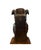Antique French Walnut Hand Carved English Bulldog Brush Stand / Valet / Matchstick Holder With Amber Glass Eyes, Iris Apfel Owned For Sale - Image 4 of 8