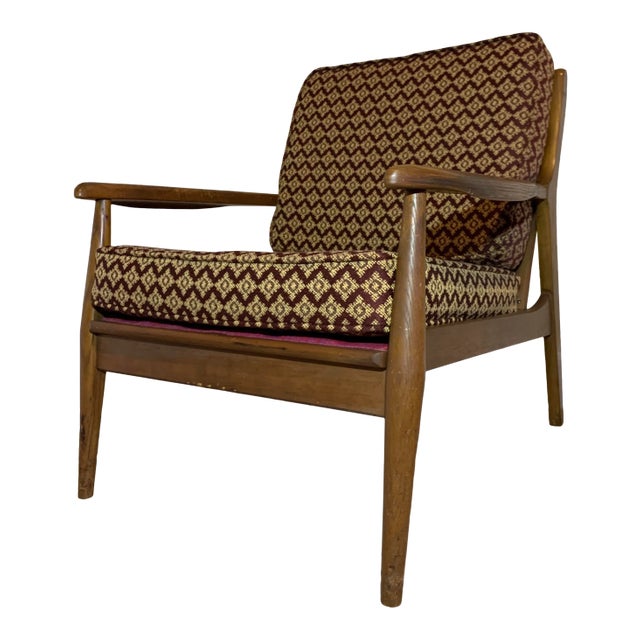 Mid Century Modern Danish Walnut Lounge Chair For Sale