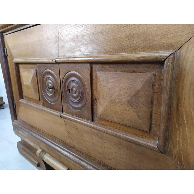Wood Brutalist Art Deco Buffet by Charles Dudouyt, 1930s For Sale - Image 7 of 18