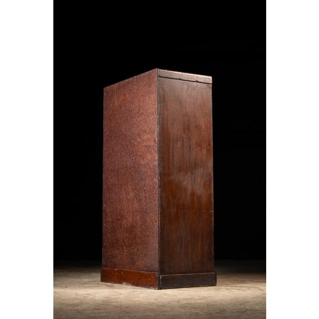 Traditional Antique Oak Filing Cabinet With Japanned Hardware For Sale - Image 3 of 17