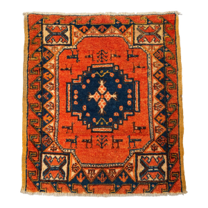 Antique Fachralo Kazak Hand-Knotted Wool Rug - 3'2" X 2'10"