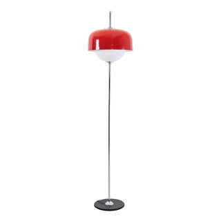 Space Age Red Chrome Floor Lamp, 1970s For Sale