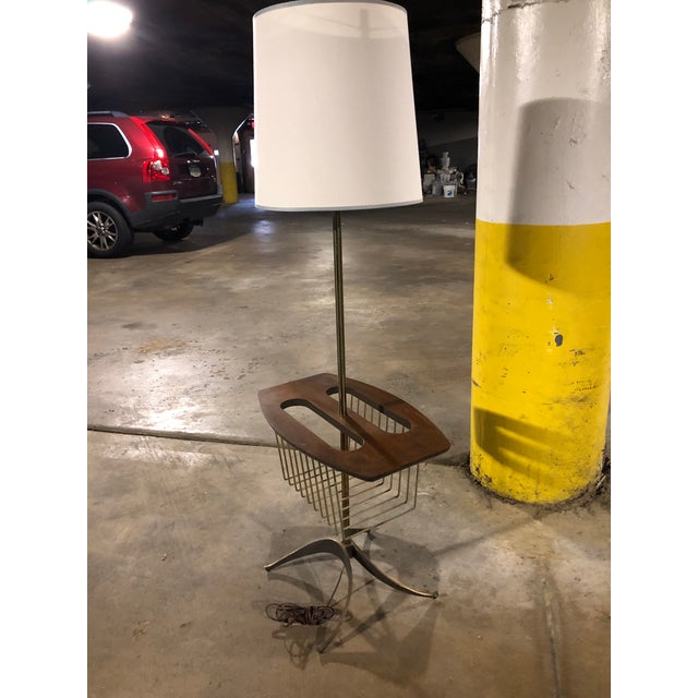 Tony Paul Mid Century Modern Magazine Side Table Floor Lamp 1960s