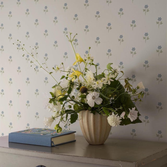 Borastapeter Anemone By Boråstapeter Wallcovering In Blue For Sale - Image 4 of 5